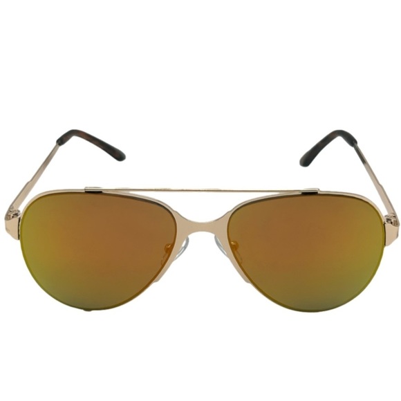 9336 | Gold Mirror Aviator Sunglasses - Picture 1 of 5